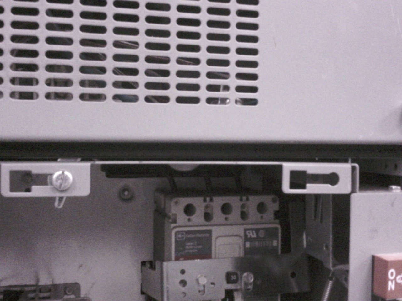 Electrical disconnect switch close-up before infrared scan