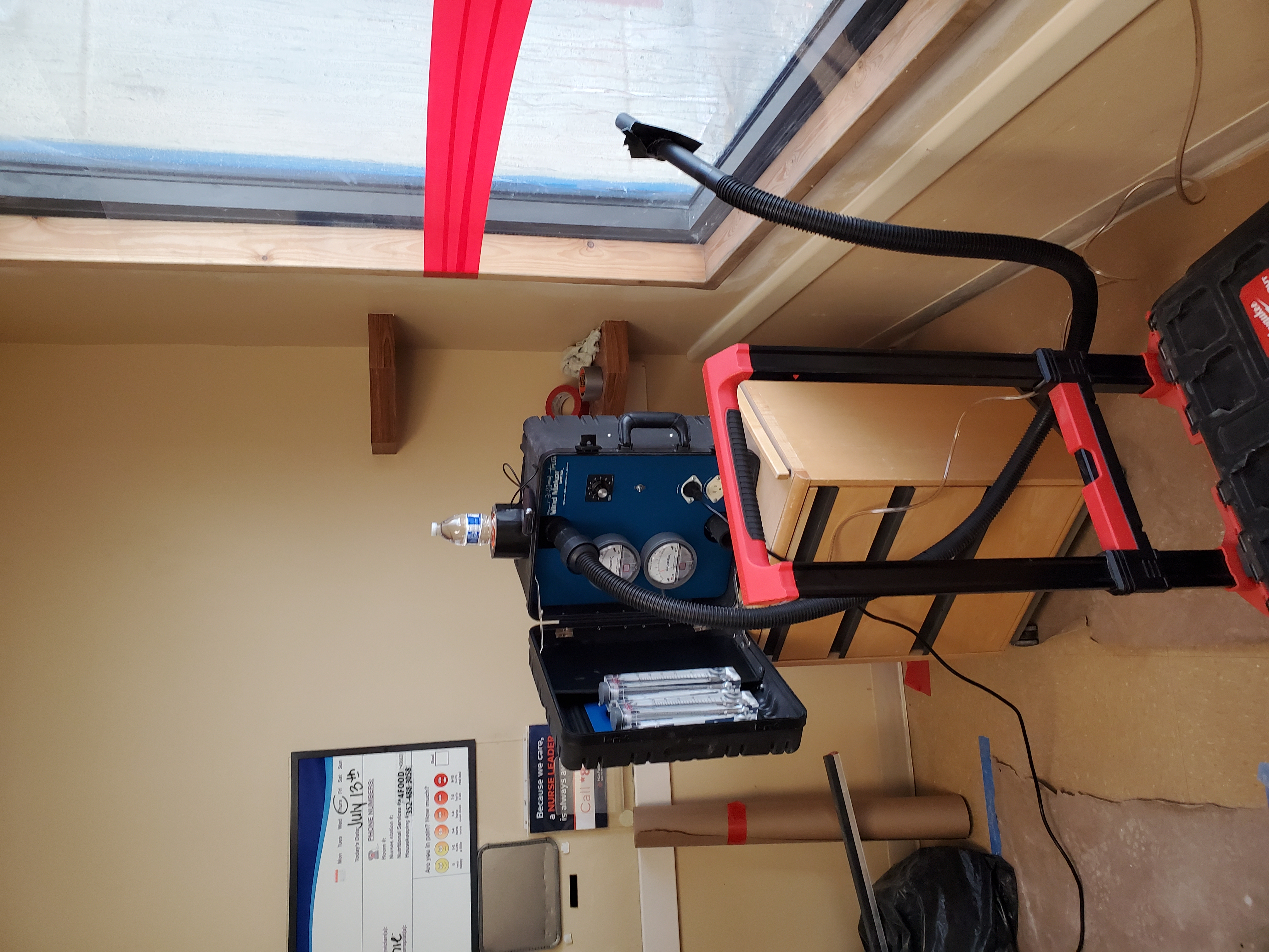 AAMA water test calibration equipment with pressure gauges and flow meters